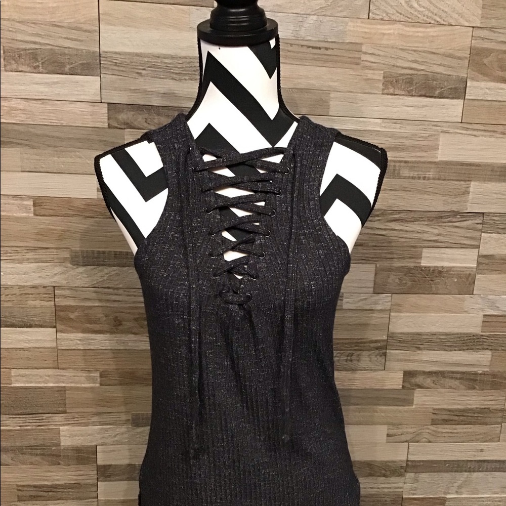 Lace up tank top